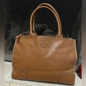 Tory Burch Brown Ella Shoulder Bag with Black Clochette